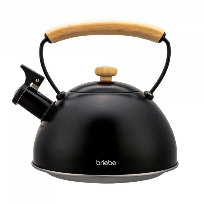 Bollitore Briebe 00386 2,3 L Acciaio Nero Manico Legno - immagine 1