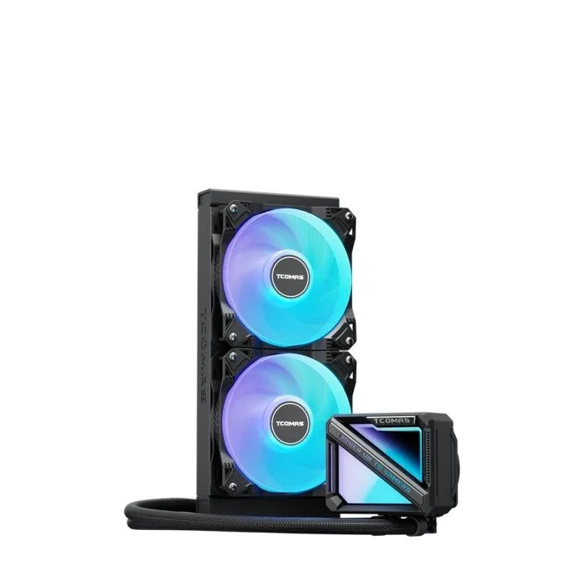 Raffreddamento liquido TCOMAS LE200 240 mm 2 ventole ARGB display - immagine 1