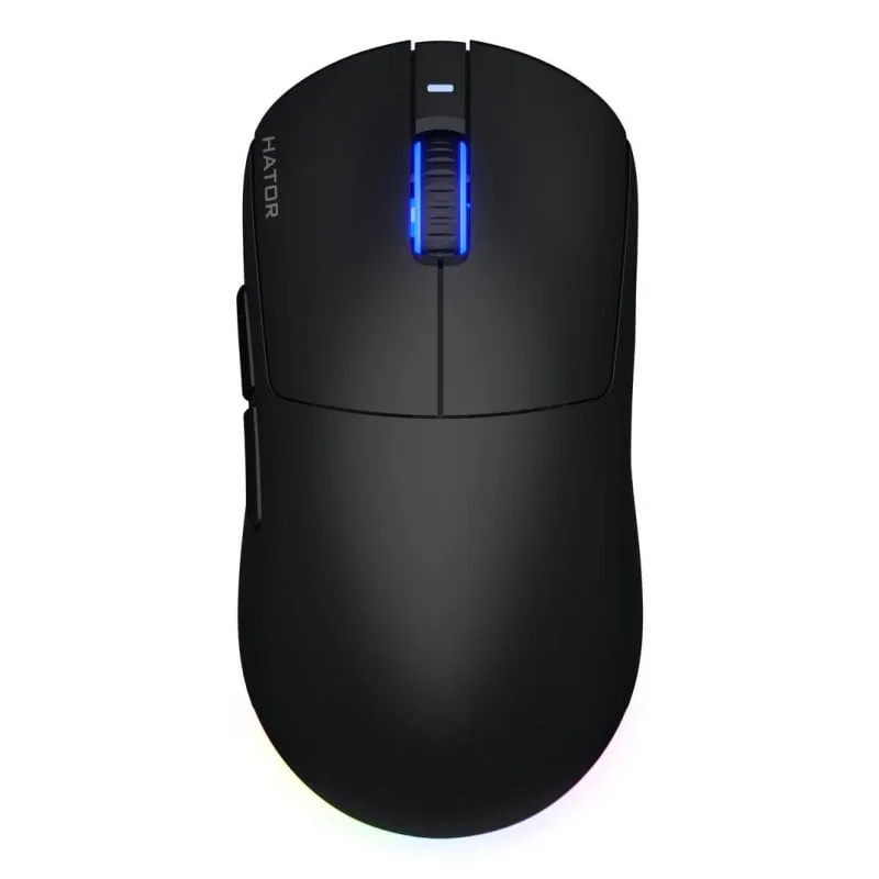 Mouse HATOR Quasar 3 Wireless 2.4 GHz Bluetooth USB 12000 DPI Nero RGB - immagine 1