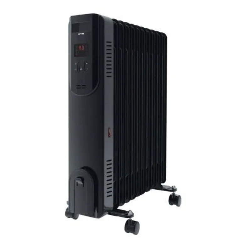 Stufa Elettrica HTW 2000W Nera con Termostato e Ruote - immagine 1