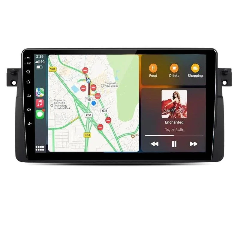 Autoradio JUNSUN BMW E46 9 pollici CarPlay Android Auto Bluetooth - immagine 1