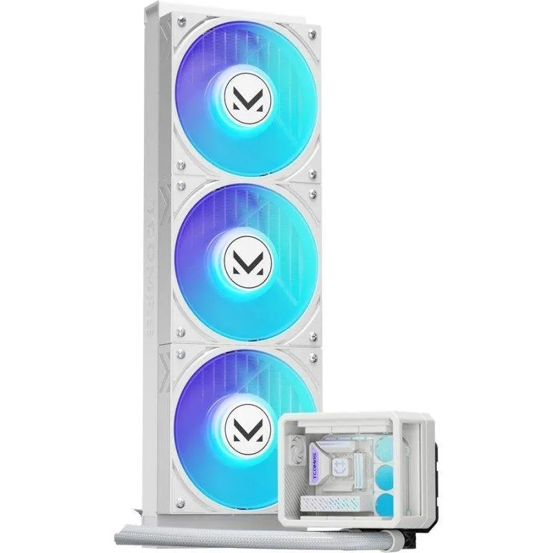 Dissipatore a liquido TCOMAS CUBE 360 mm 3 ventole ARGB bianco - immagine 1