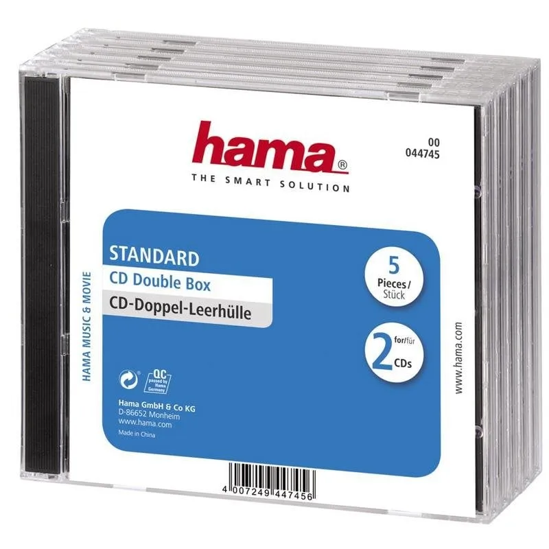 Custodia CD Hama Double Jewel Case Standard 5 Pezzi Trasparente - immagine 1