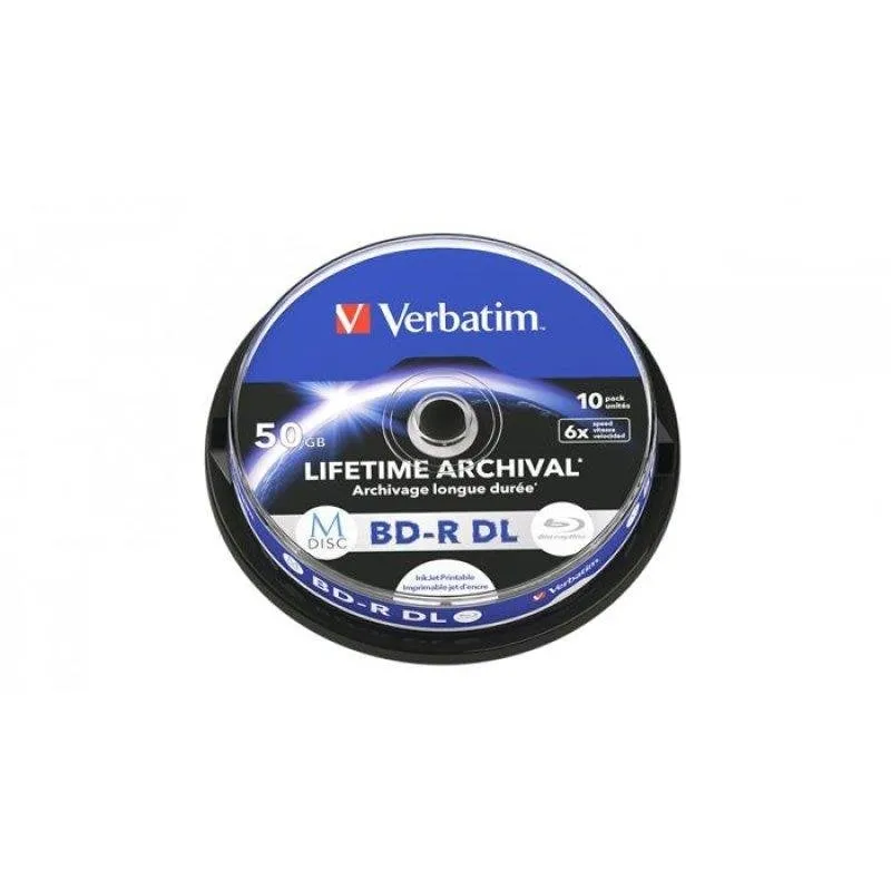 Disco Blu-ray Verbatim M-Disc BD-R DL 50 GB 6x Stampabile 10 Pezzi - immagine 1