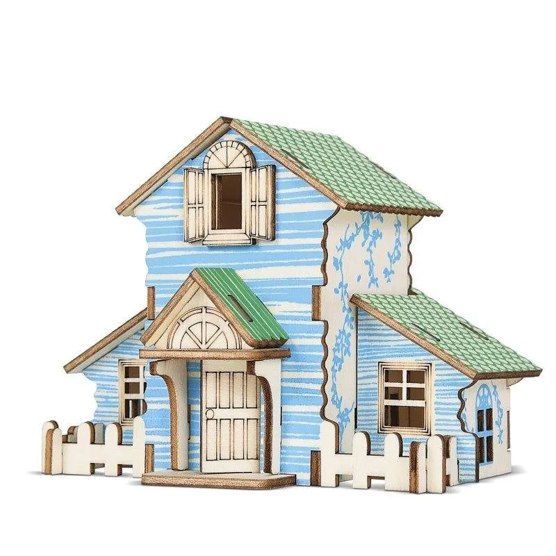 Puzzle 3D Legno Dam Electronics Casetta nel Bosco 22 Pezzi - immagine 1