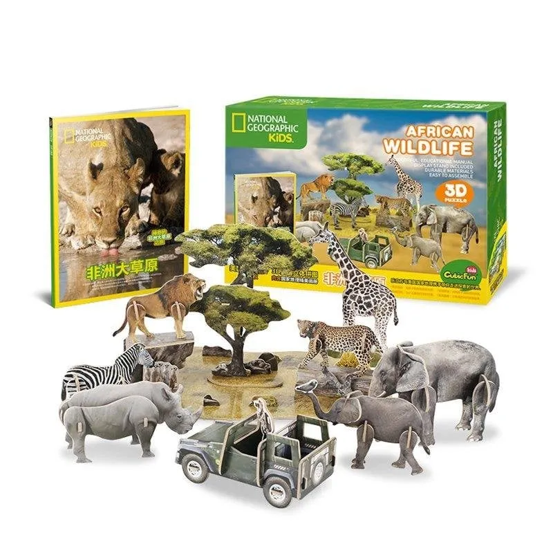 Puzzle 3D Dam Electronics Africa Selvaggia National Geographic 54,4 x 48 x 21,5 cm - immagine 1