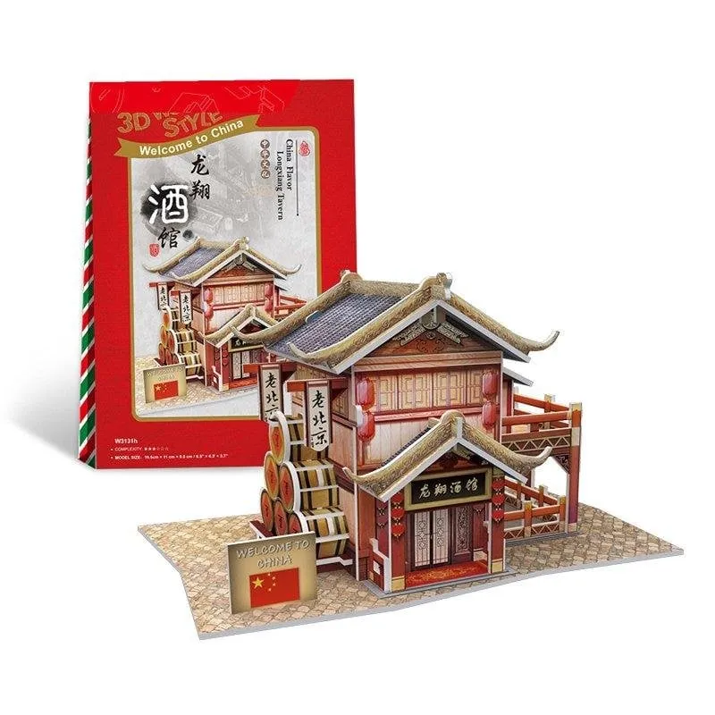 Puzzle 3D Dam Electronics World Style Cina Orientale Taverna del Dragone Tradizionale - immagine 1