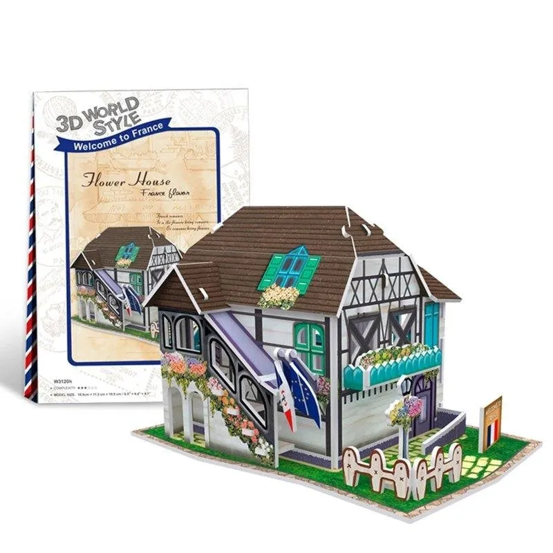Puzzle 3D World Style Classico Francia Fioristeria Dam Electronics - immagine 1
