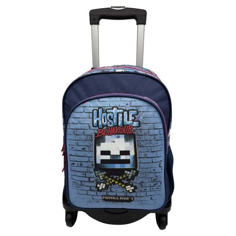 Zaino Dam Electronics Minecraft Hostile Behaviour Doppio Compartimento Carrello Nero - immagine 1
