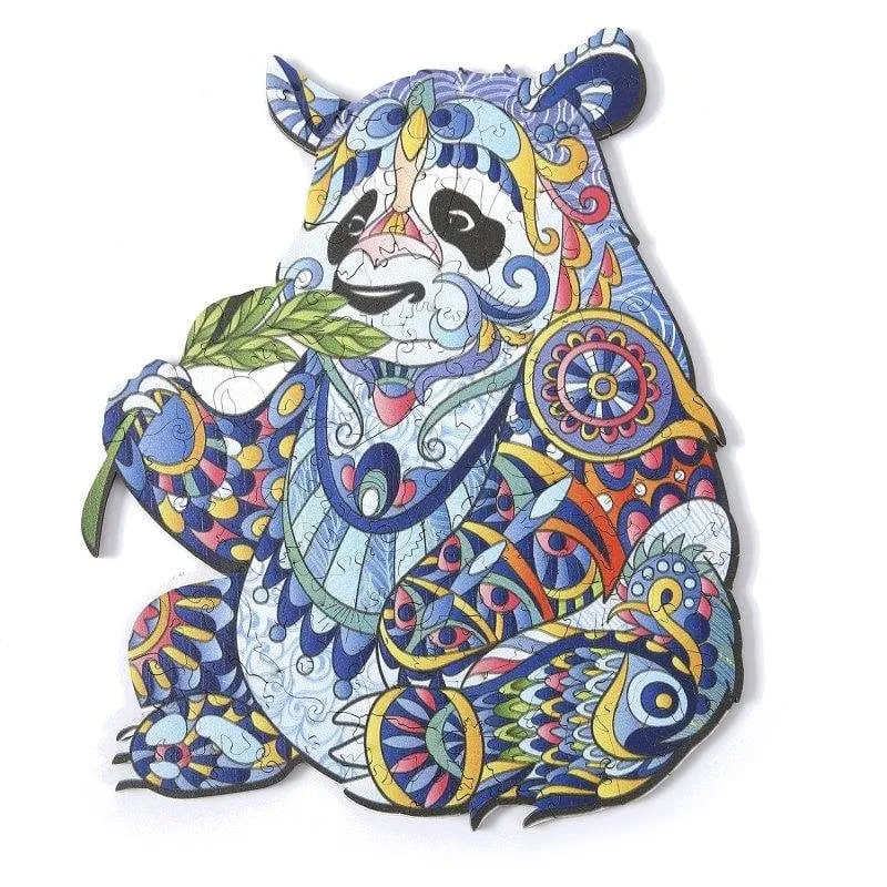 Puzzle Panda Legno DIY Silhouette Dor Dam Electronics A4 - immagine 1