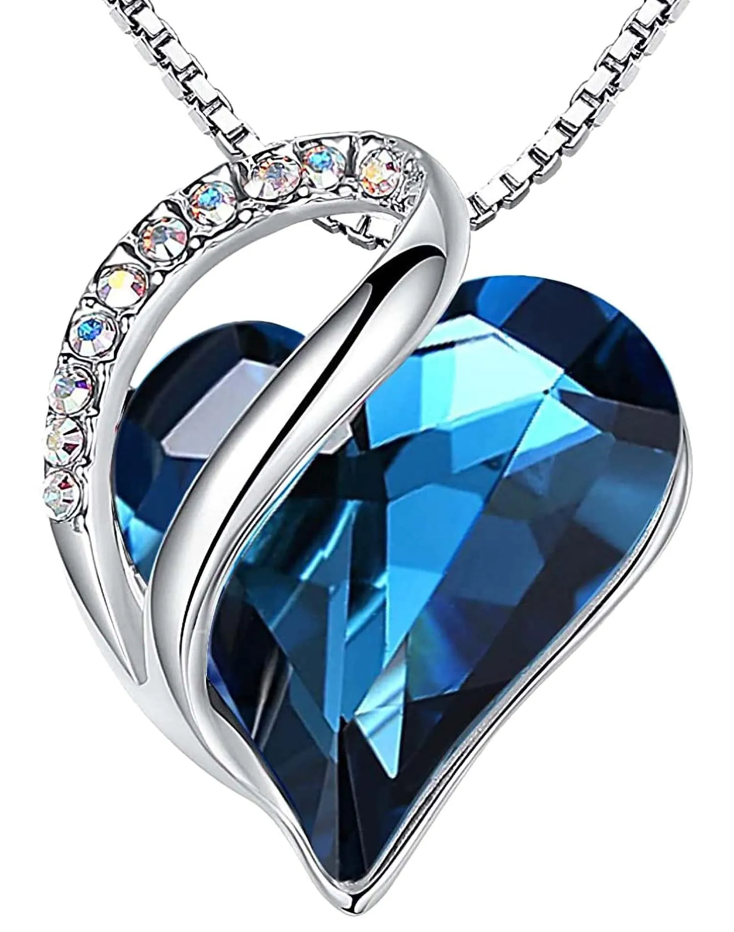 Leafael San Valentino Collana Donna Cuore con Pietra di Nascita, Ciondolo Cristallo Birthstone, Catena con Pendente Elegante, Confezione Regalo Inclusa - immagine 1