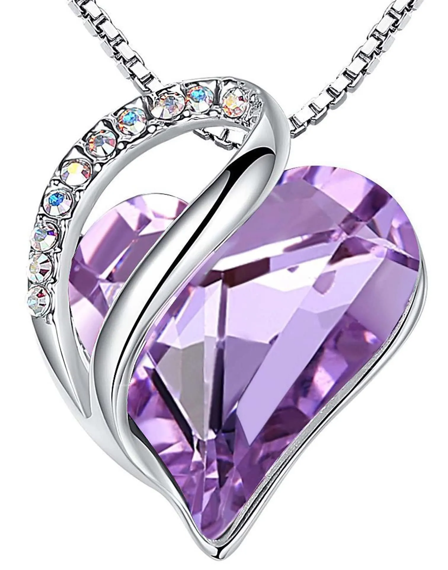 Leafael Infinito Amore Cuore Collana Argento, Pietra di nascita collana donna con cristalli curativi, Senza allergie Gioielli Regalo Donna, ciondoli per collane con scatola regalo inclusa - immagine 1