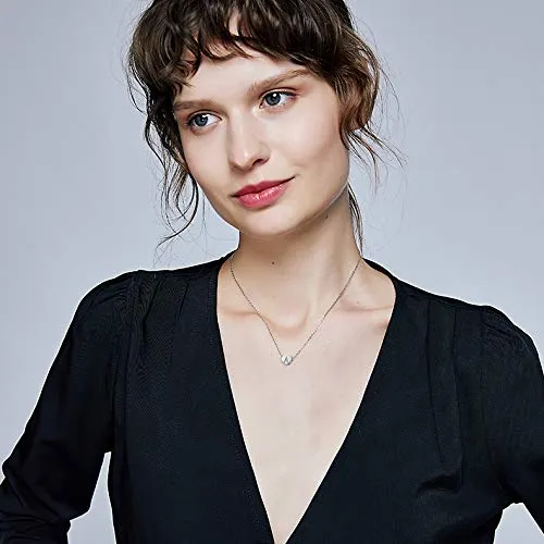 AFSTALR - Girocollo da donna in argento con piccolo ciondolo a forma di cuore, con iniziale, ideale per ragazze e Acciaio inossidabile, colore: S, cod. NK-heart-silver-Z - immagine 2