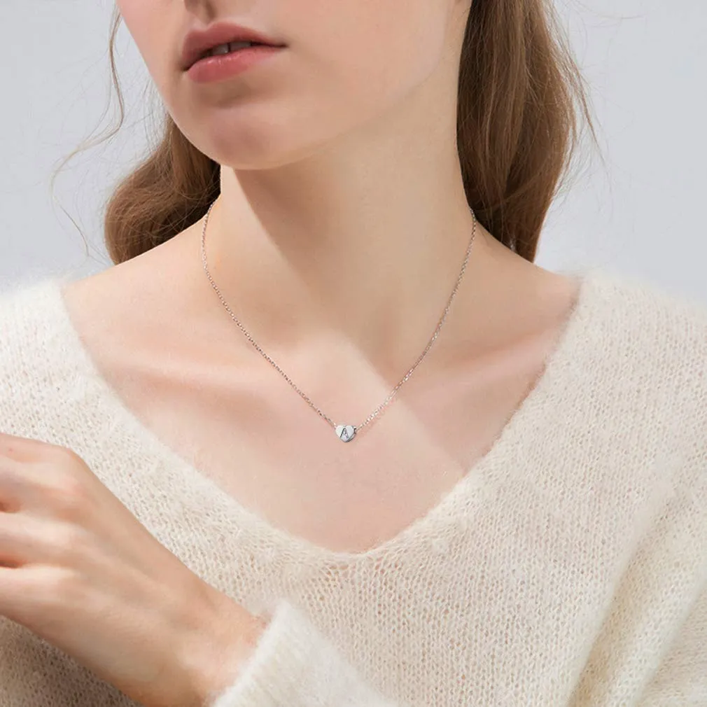 AFSTALR - Girocollo da donna in argento con piccolo ciondolo a forma di cuore, con iniziale, ideale per ragazze e Acciaio inossidabile, colore: S, cod. NK-heart-silver-B - immagine 6