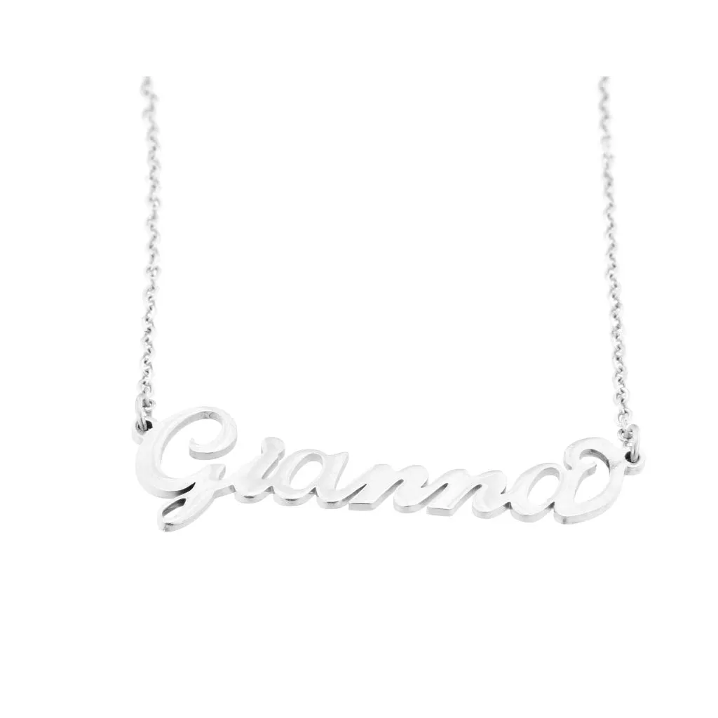 Flowers Collana con Il Tuo Nome in Acciaio lucidissimo, Stile Carrie Bradshaw dal Cult Sex & The City per Essere Sempre al Top Idea Regalo (Gianna) - immagine 1