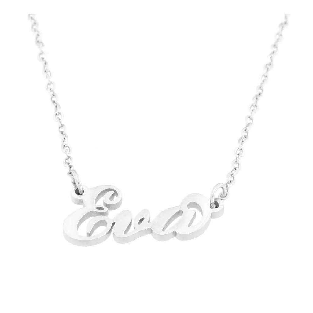 Flowers Collana con Il Tuo Nome in Acciaio lucidissimo, Stile Carrie Bradshaw dal Cult Sex & The City per Essere Sempre al Top Idea Regalo (Eva) - immagine 1
