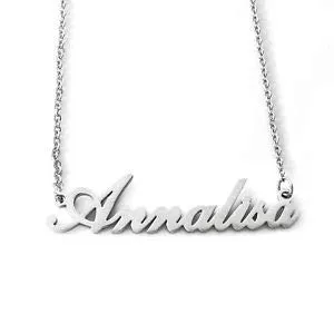 Flowers Collana con Il Tuo Nome in Acciaio lucidissimo, Stile Carrie Bradshaw dal Cult Sex & The City per Essere Sempre al Top. Idea Regalo (Annalisa) - immagine 1