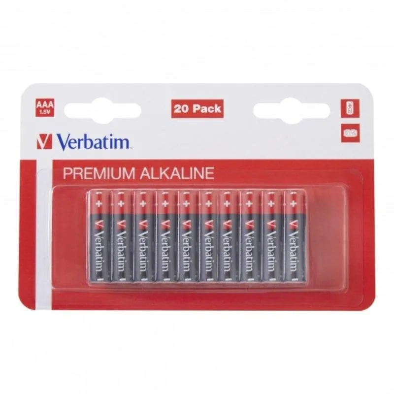 Pila Verbatim AAA LR03 alcalina 1,5 V, 20 unità - immagine 1