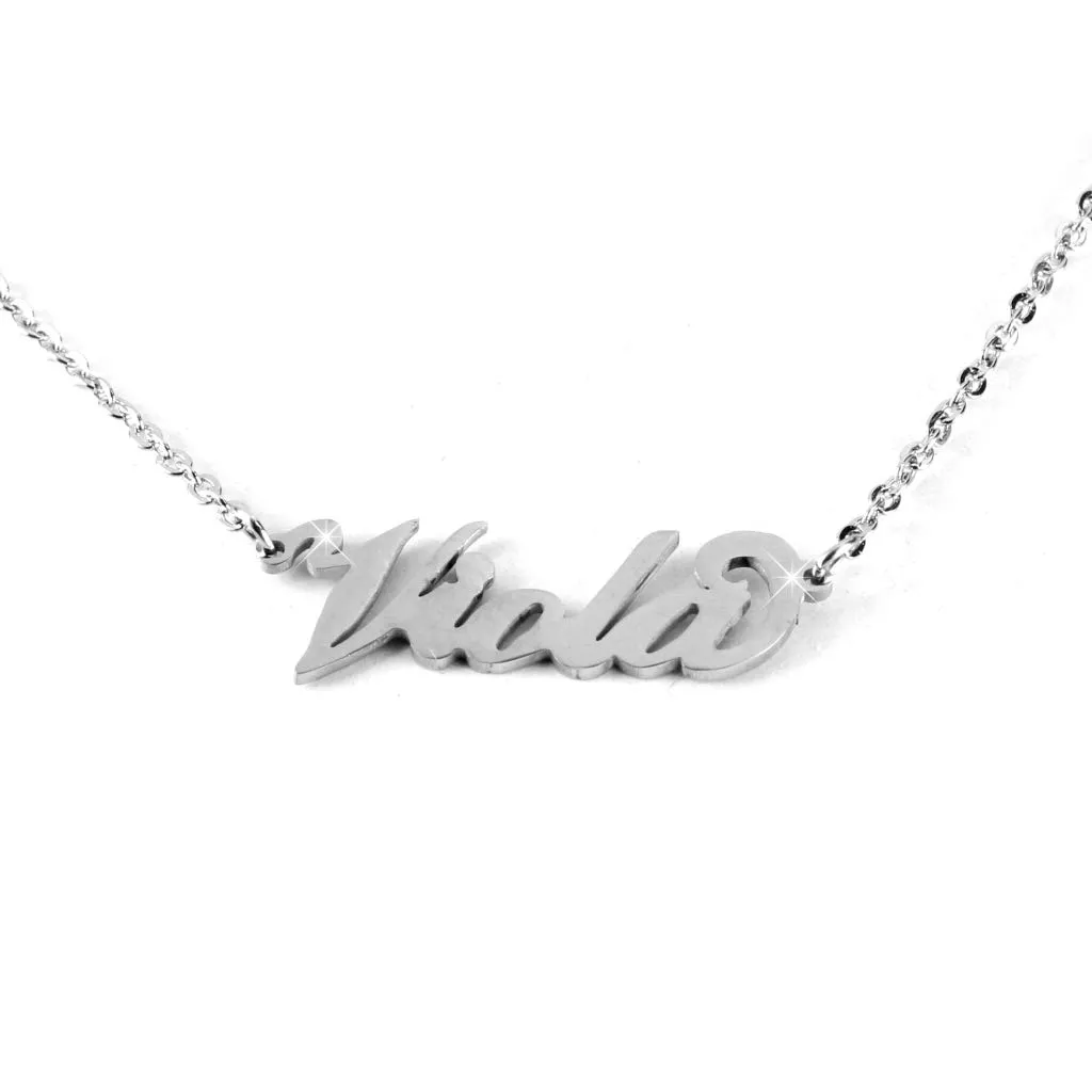 Flowers Collana Vari Nomi in Acciaio lucidissimo, Stile Carrie Bradshaw dal Cult Sex & The City per Essere Sempre al Top. Idea Regalo (Viola) - immagine 1