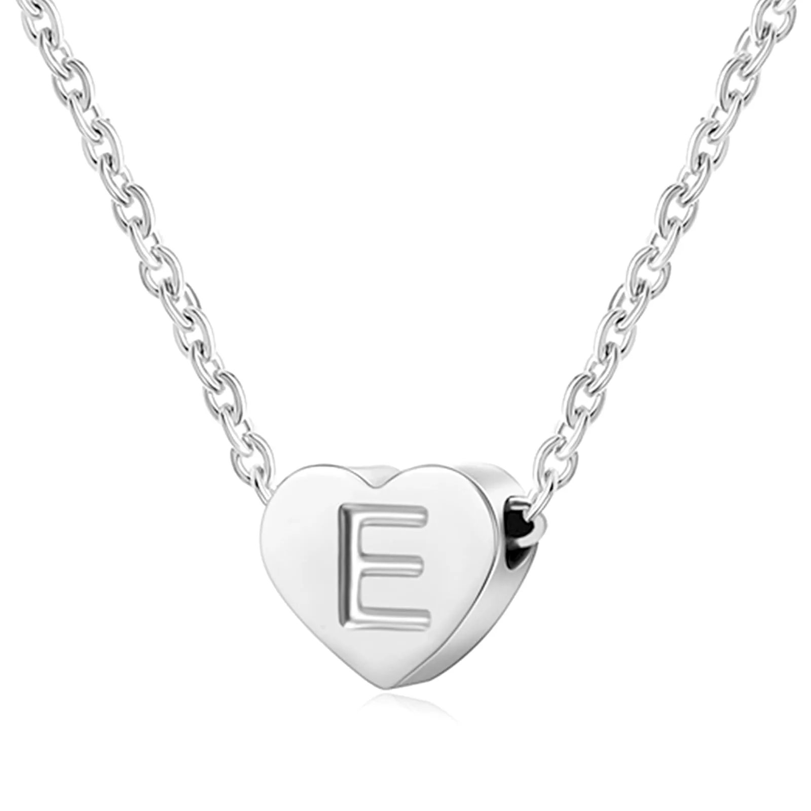 AFSTALR Herz Buchstabe E Initial Kette für Frauen Silber Personalisierte Mädchen Tiny Initial Alphabet Love Choker Halskette - immagine 1