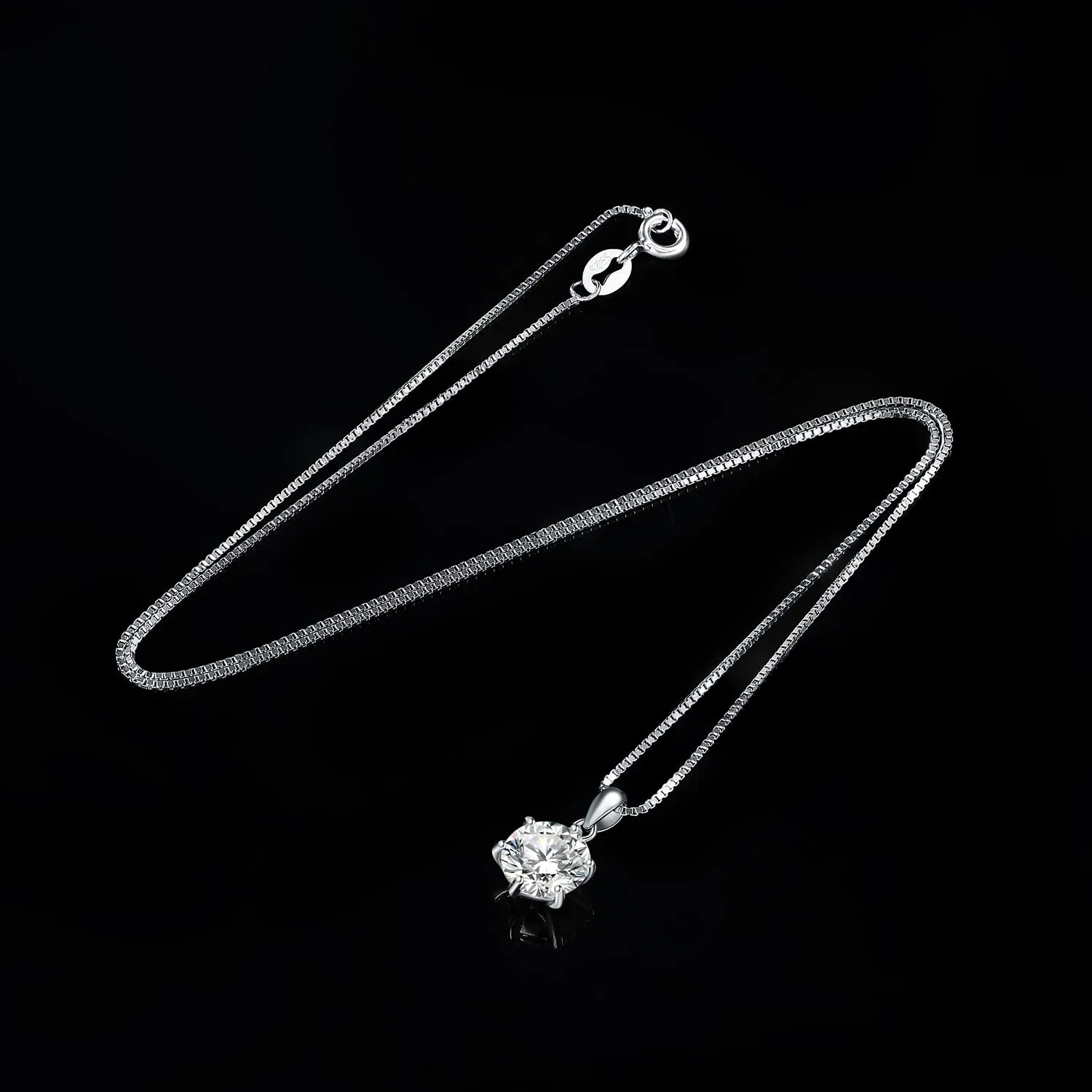 JewelryPalace 2ct Collana Solitario Donna Argento 925 con Creato Moissanite, Collana Ciondolo Pietra a Taglio Rotondo con Catena Veneziana 45cm, Collane Pendenti Lunghe Matrimonio Set Gioielli Donna - immagine 5