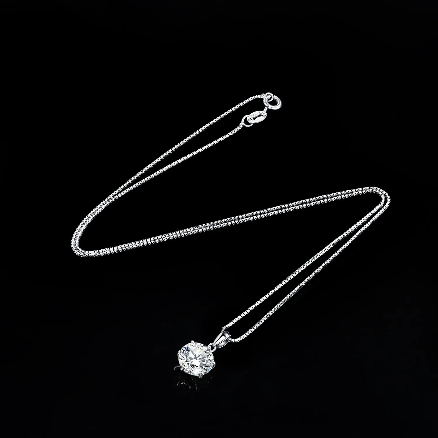 JewelryPalace 3ct Collana Solitario Donna Argento 925 con Creato Moissanite, Collana Ciondolo Pietra a Taglio Rotondo con Catena Veneziana 45cm, Collane Pendenti Lunghe Matrimonio Set Gioielli Donna - immagine 5
