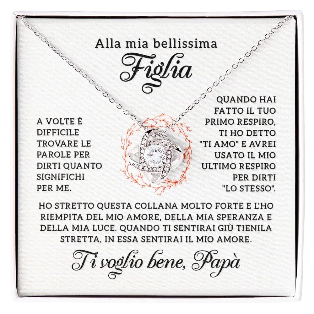 NONNA PROFESSIONISTA Collana Donna Figlia Nipote Amore Finitura in Oro, Argento Idee Regali per lei Compleanno Natale - Cofanetto con DEDICA incluso (Argento - Figlia 2) - immagine 1