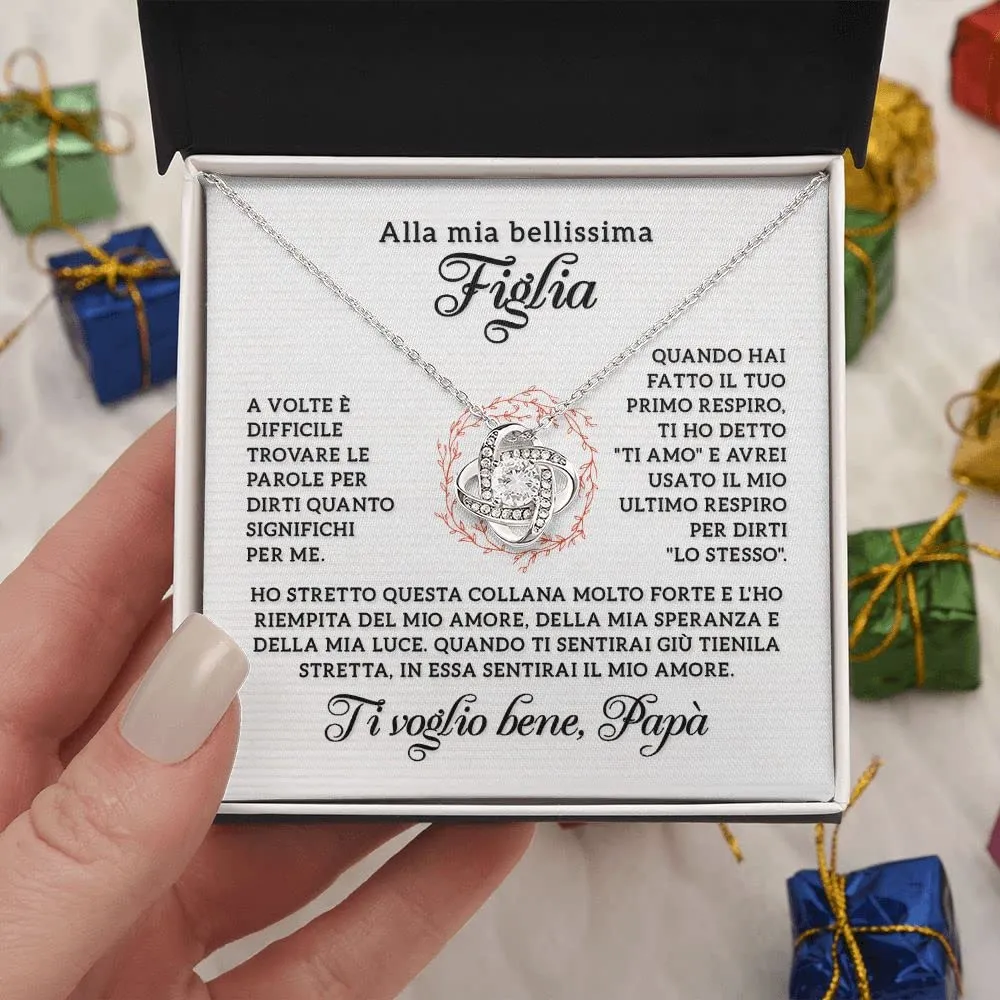 NONNA PROFESSIONISTA Collana Donna Figlia Nipote Amore Finitura in Oro, Argento Idee Regali per lei Compleanno Natale - Cofanetto con DEDICA incluso (Argento - Figlia 2) - immagine 2