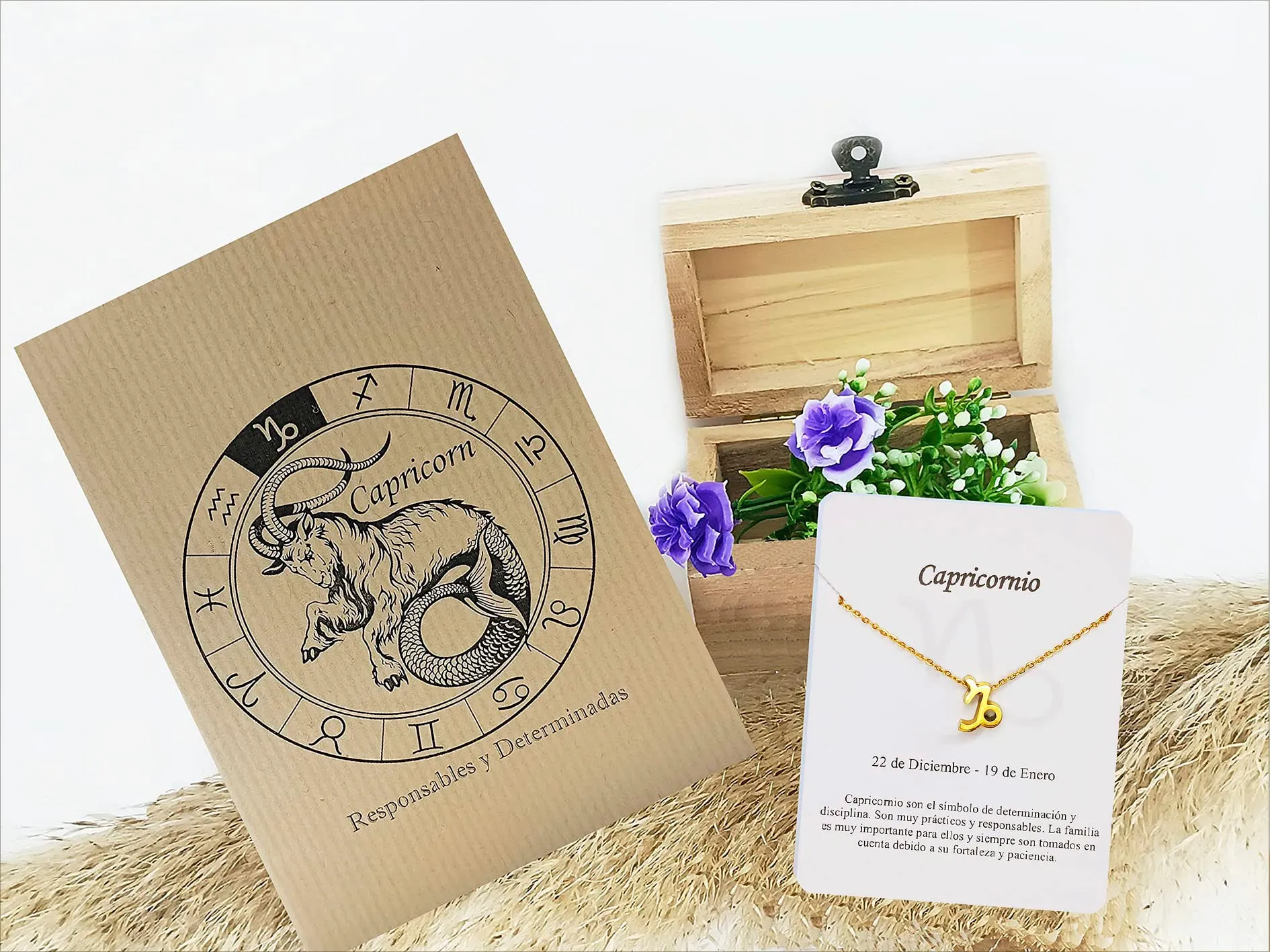 Only faith Collana del segno zodiacale in acciaio inossidabile, bella carta di significato del segno zodiacale, ciondolo oroscopo per le donne o l'uomo regalo. - immagine 2