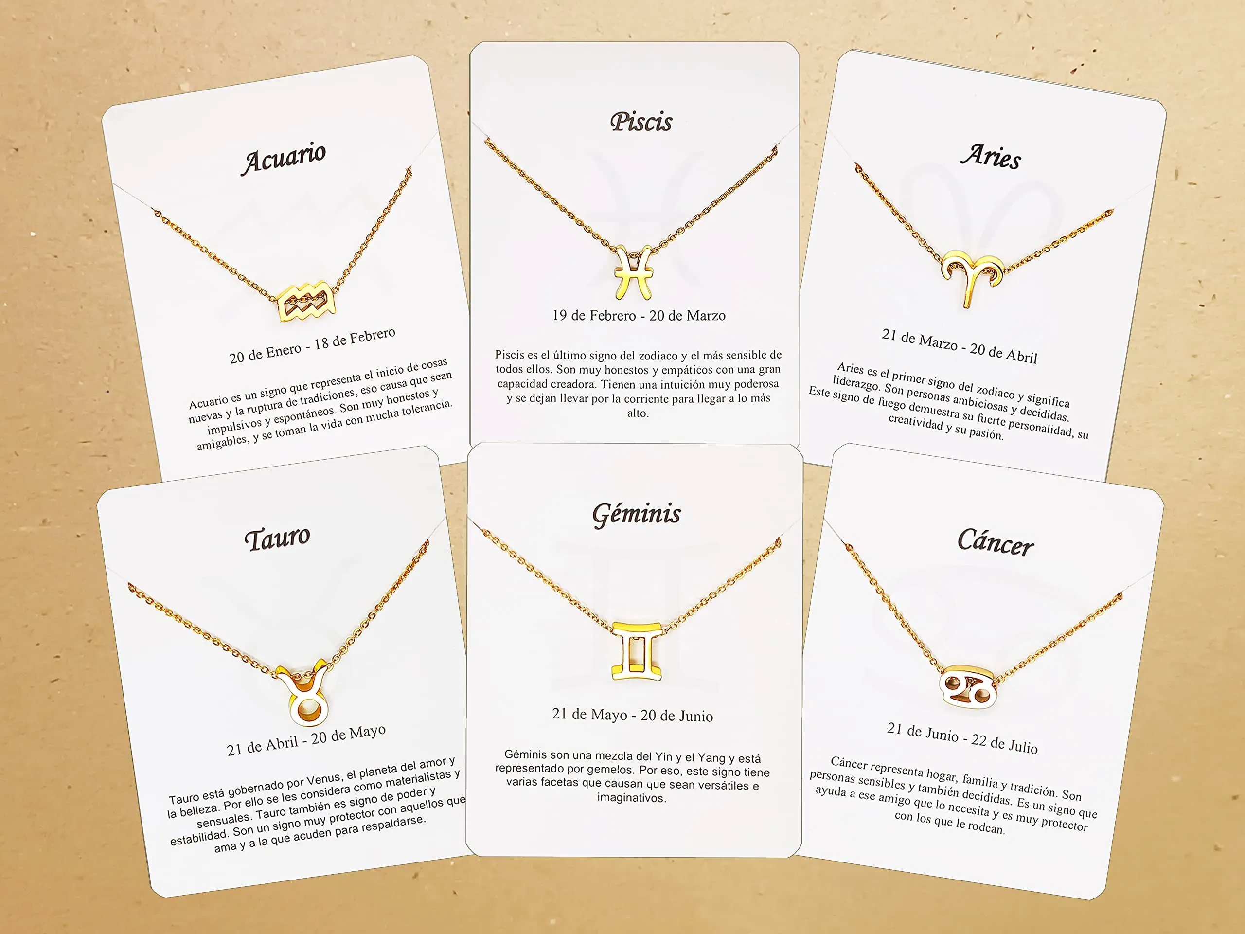 Only faith Collana del segno zodiacale in acciaio inossidabile, bella carta di significato del segno zodiacale, ciondolo oroscopo per le donne o l'uomo regalo. - immagine 5