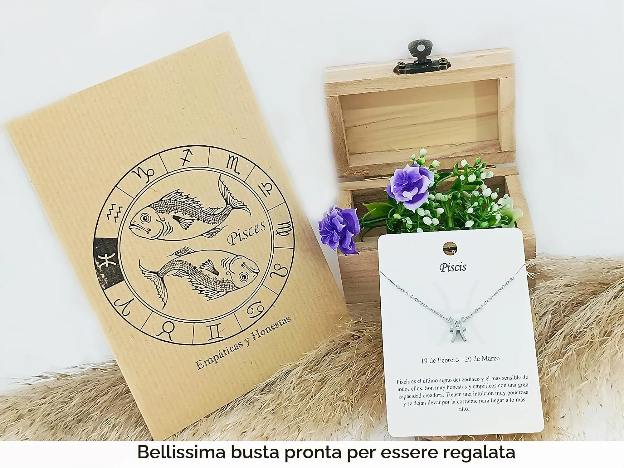 Only faith Collana del segno zodiacale in acciaio inossidabile, bella carta di significato del segno zodiacale, ciondolo oroscopo per le donne o l'uomo regalo. - immagine 2