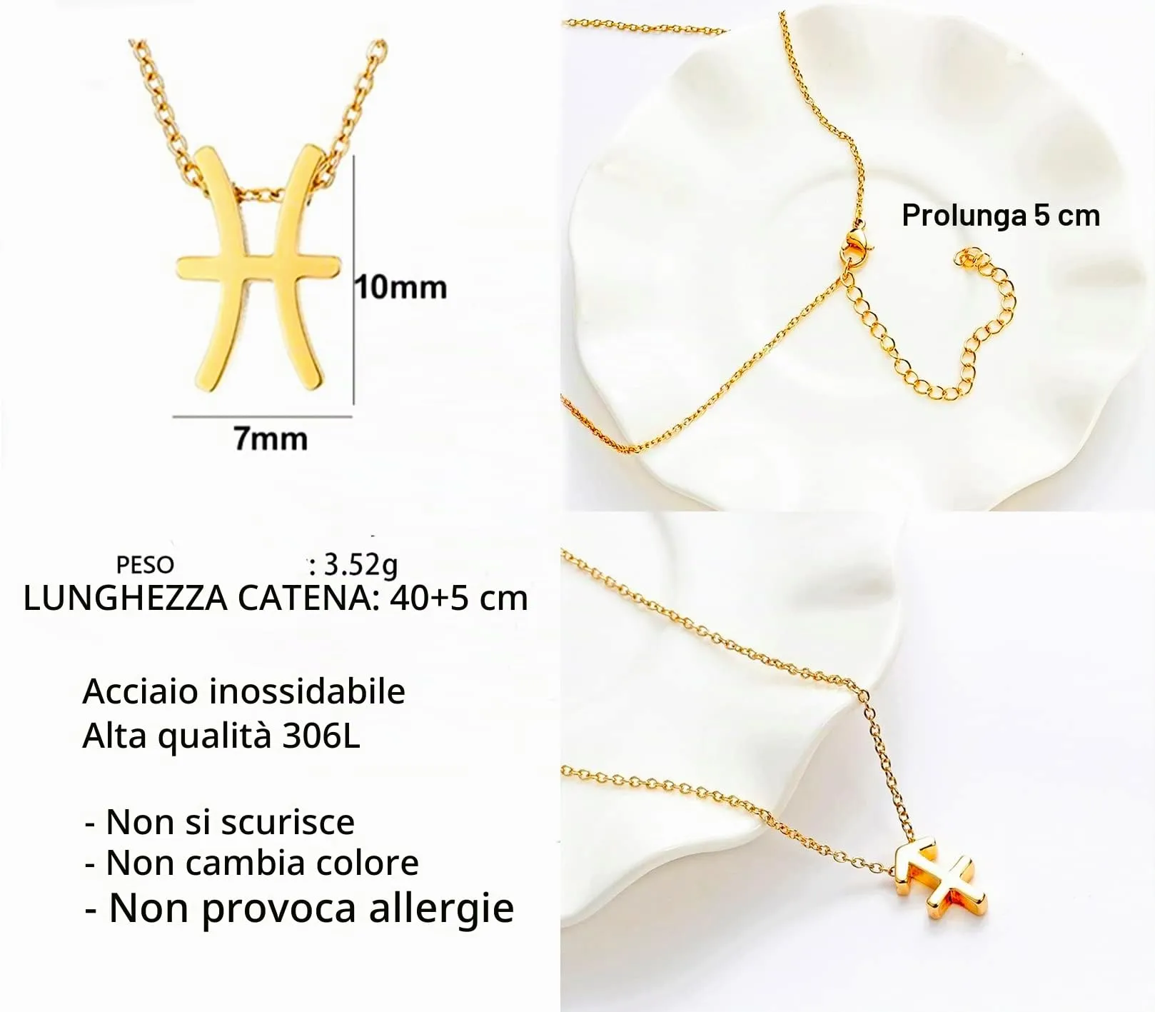 Only faith Collana del segno zodiacale in acciaio inossidabile, bella carta di significato del segno zodiacale, ciondolo oroscopo per le donne o l'uomo regalo. - immagine 3