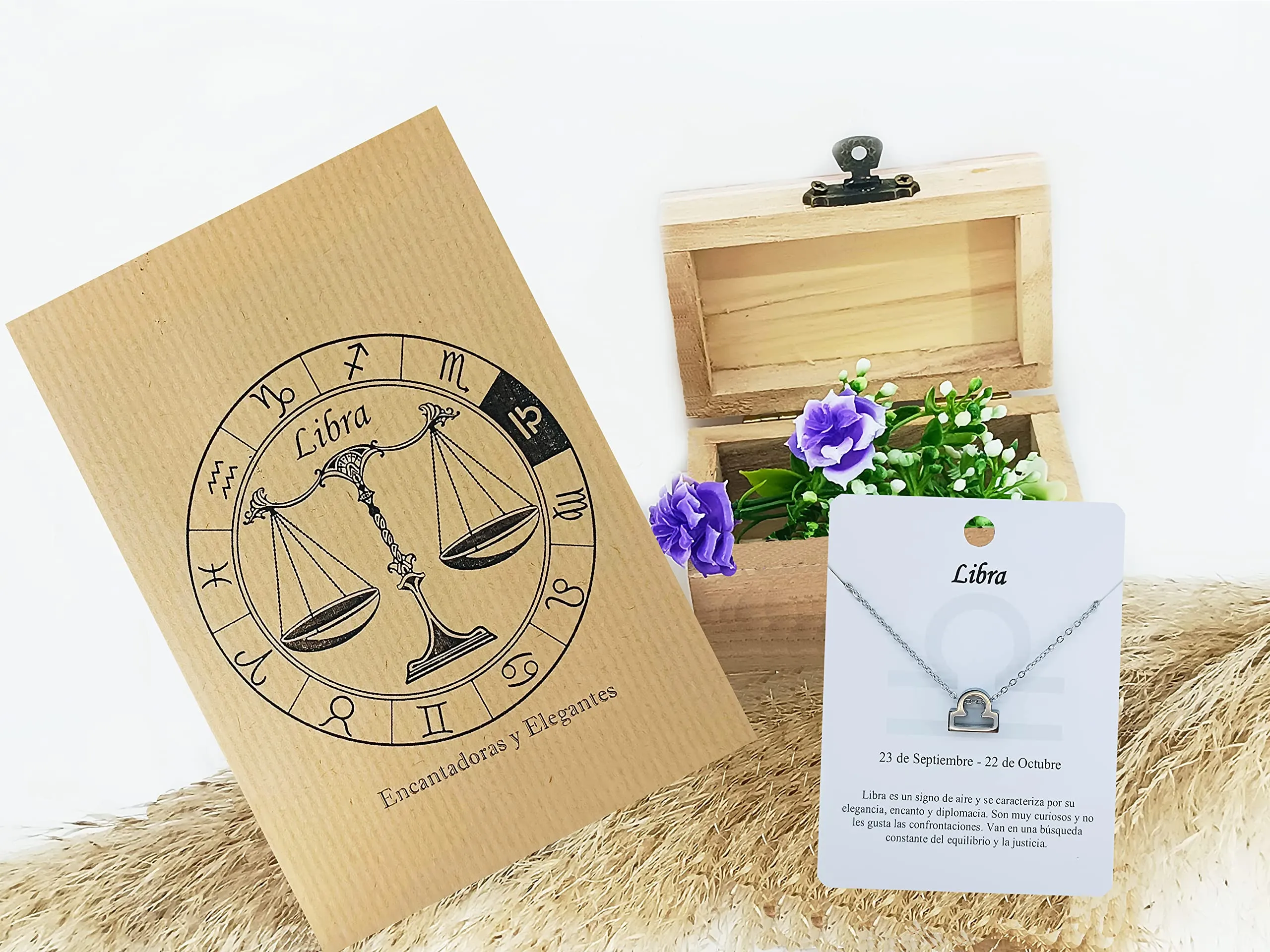 Only faith Collana del segno zodiacale in acciaio inossidabile, bella carta di significato del segno zodiacale, ciondolo oroscopo per le donne o l'uomo regalo. - immagine 2