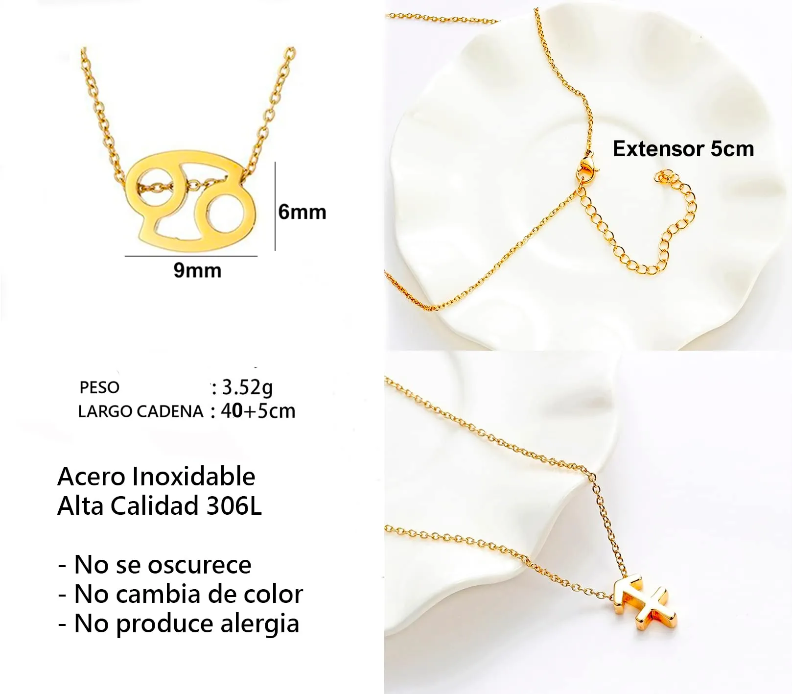 Only faith Collana del segno zodiacale in acciaio inossidabile, bella carta di significato del segno zodiacale, ciondolo oroscopo per le donne o l'uomo regalo. - immagine 4