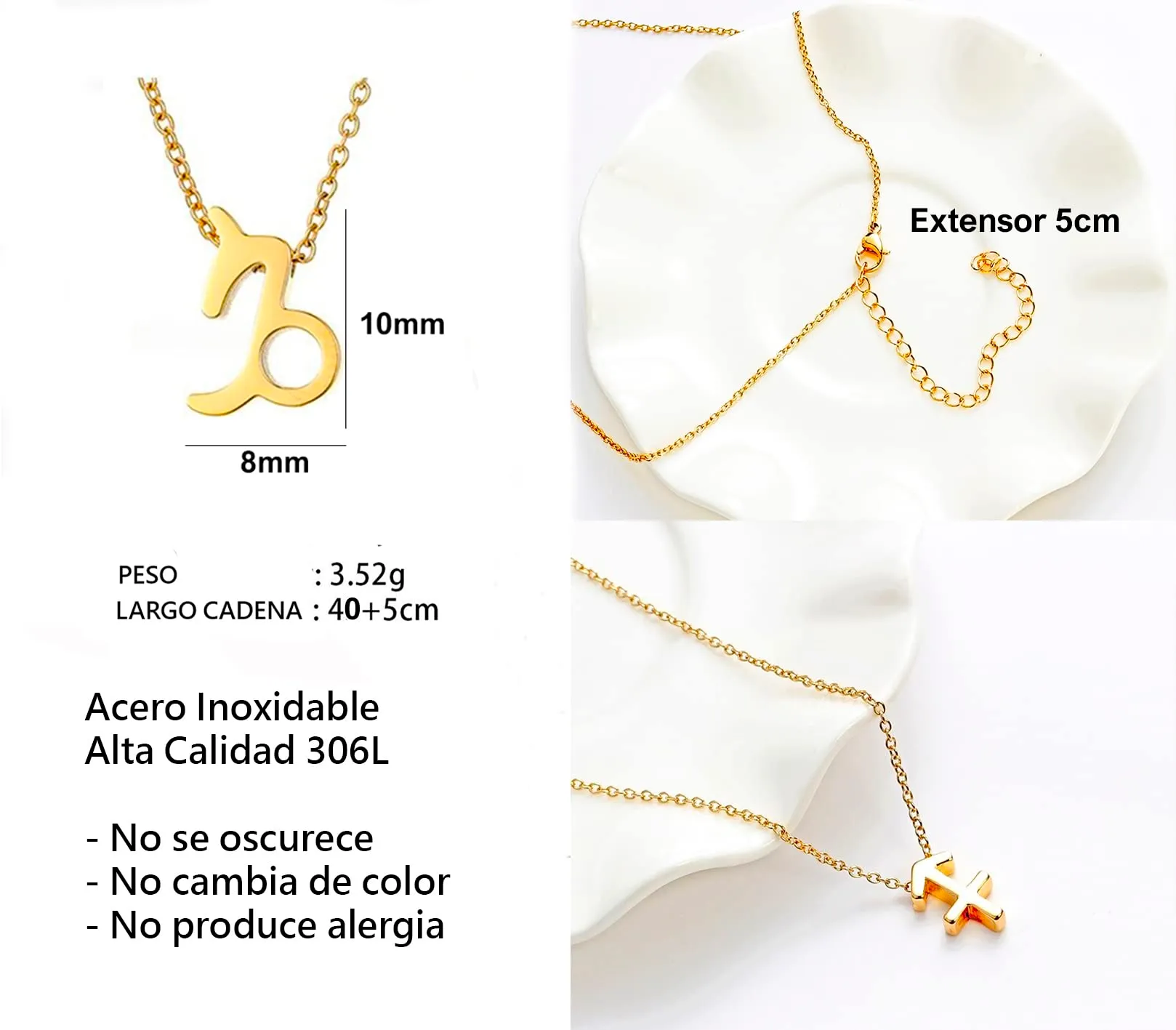 Only faith Collana del segno zodiacale in acciaio inossidabile, bella carta di significato del segno zodiacale, ciondolo oroscopo per le donne o l'uomo regalo. - immagine 4