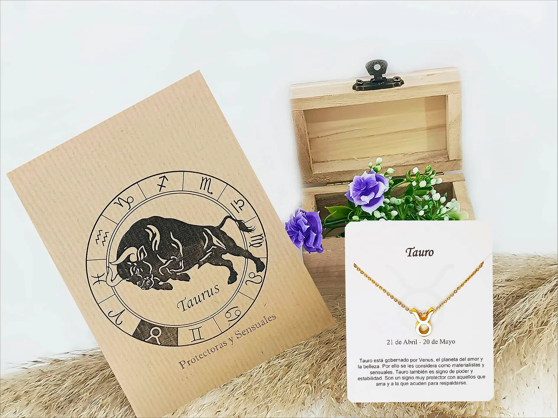 Only faith Collana del segno zodiacale in acciaio inossidabile, bella carta di significato del segno zodiacale, ciondolo oroscopo per le donne o l'uomo regalo. - immagine 2