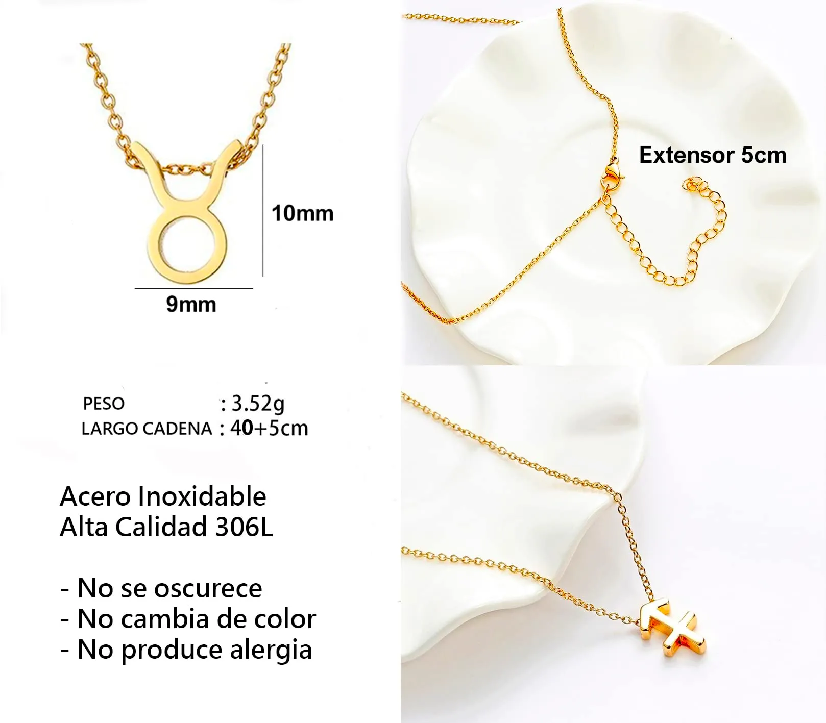 Only faith Collana del segno zodiacale in acciaio inossidabile, bella carta di significato del segno zodiacale, ciondolo oroscopo per le donne o l'uomo regalo. - immagine 4
