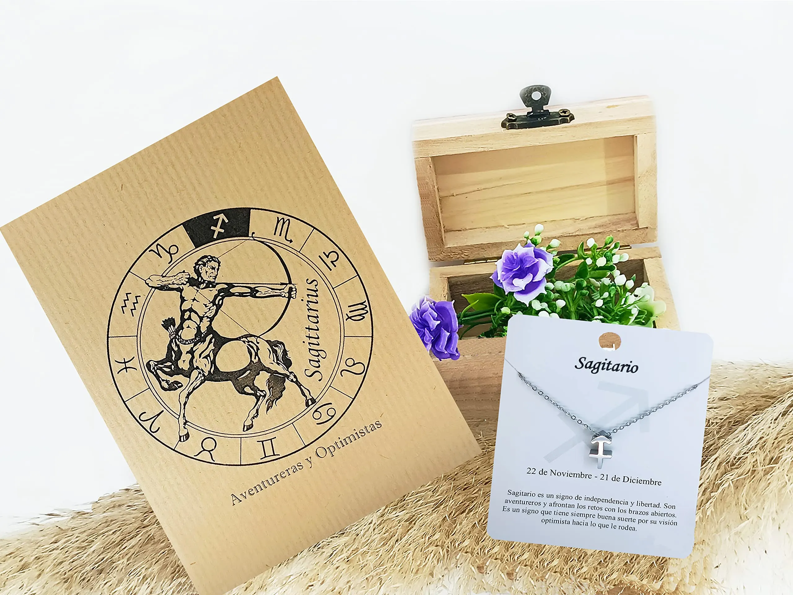 Only faith Collana del segno zodiacale in acciaio inossidabile, bella carta di significato del segno zodiacale, ciondolo oroscopo per le donne o l'uomo regalo. - immagine 2