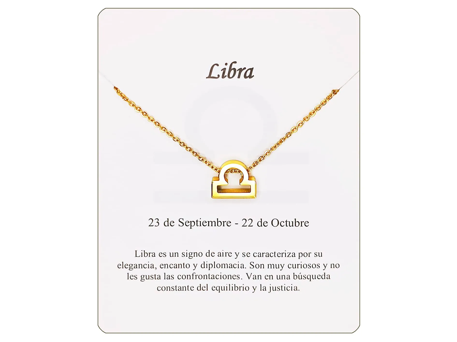 Only faith Collana del segno zodiacale in acciaio inossidabile, bella carta di significato del segno zodiacale, ciondolo oroscopo per le donne o l'uomo regalo. - immagine 1