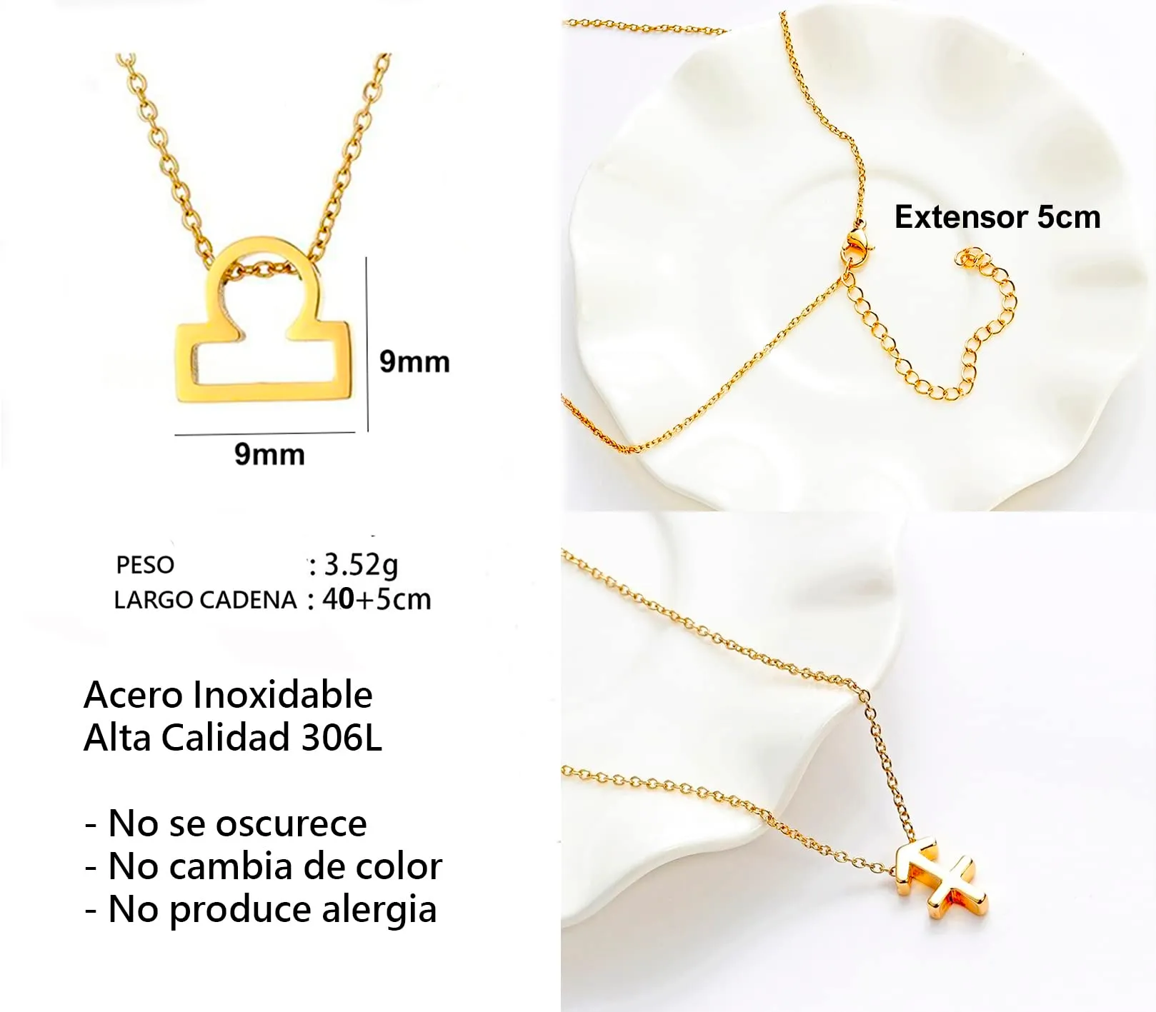 Only faith Collana del segno zodiacale in acciaio inossidabile, bella carta di significato del segno zodiacale, ciondolo oroscopo per le donne o l'uomo regalo. - immagine 4