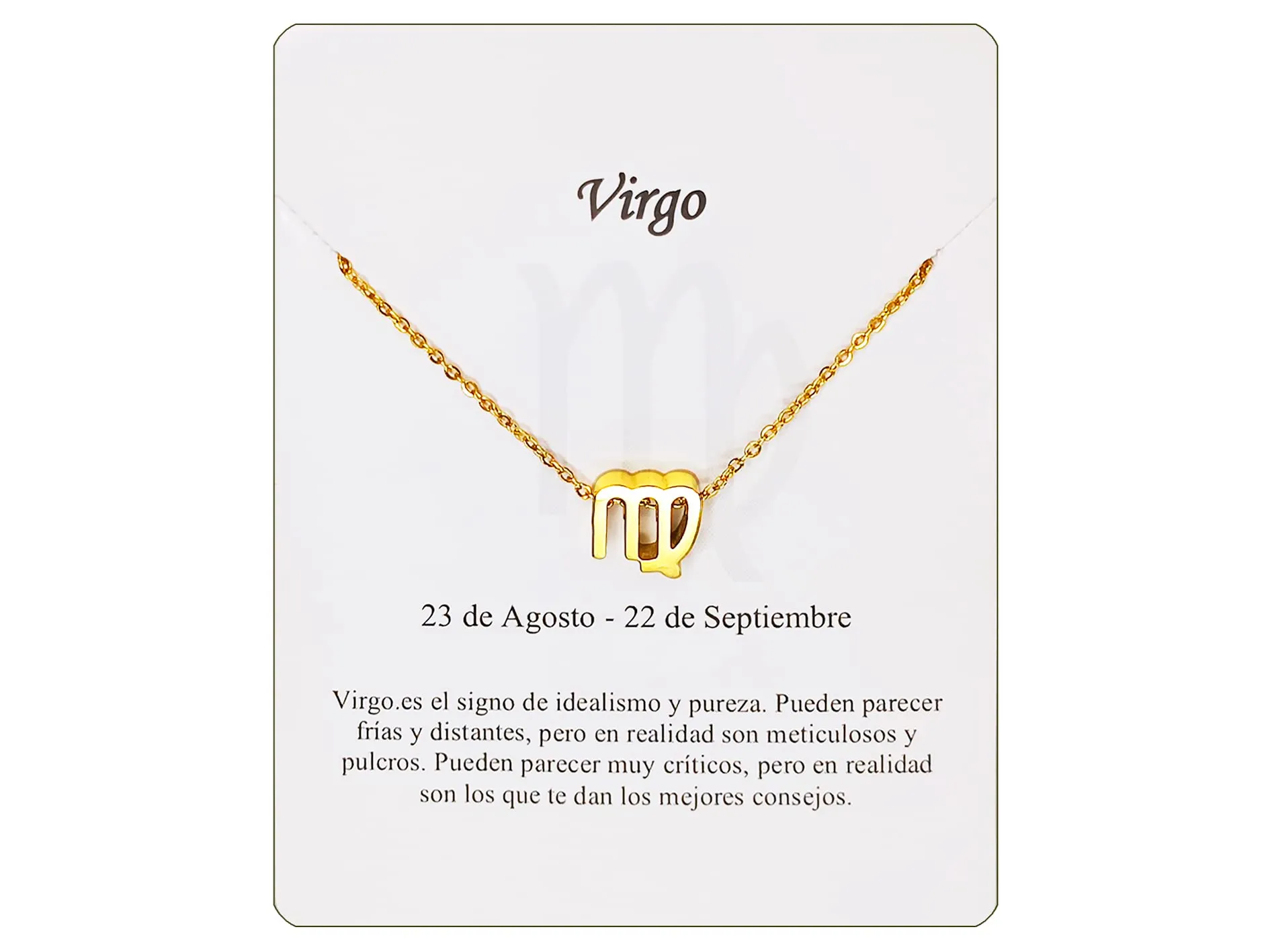 Only faith Collana del segno zodiacale in acciaio inossidabile, bella carta di significato del segno zodiacale, ciondolo oroscopo per le donne o l'uomo regalo. - immagine 1