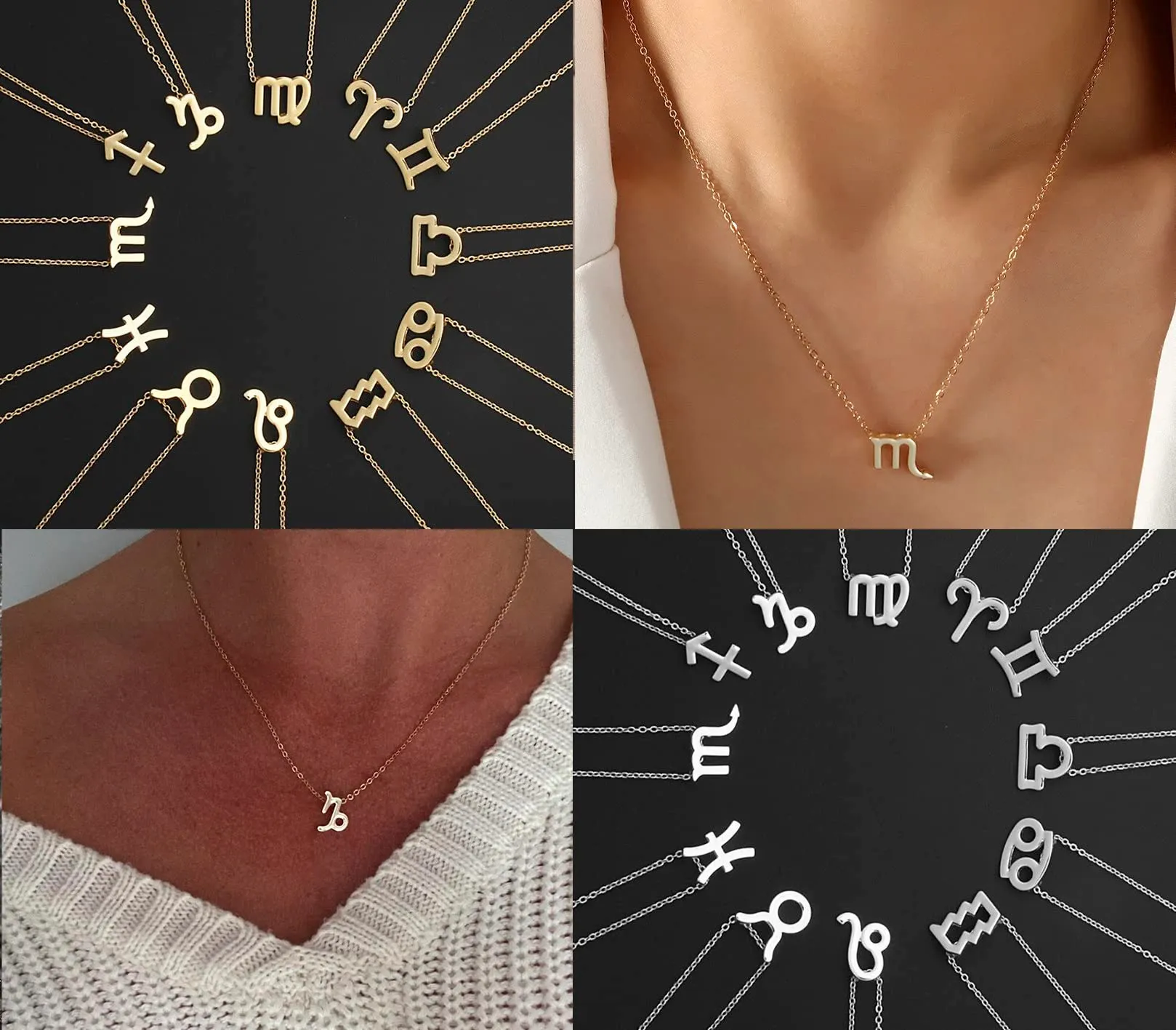 Only faith Collana del segno zodiacale in acciaio inossidabile, bella carta di significato del segno zodiacale, ciondolo oroscopo per le donne o l'uomo regalo. - immagine 6