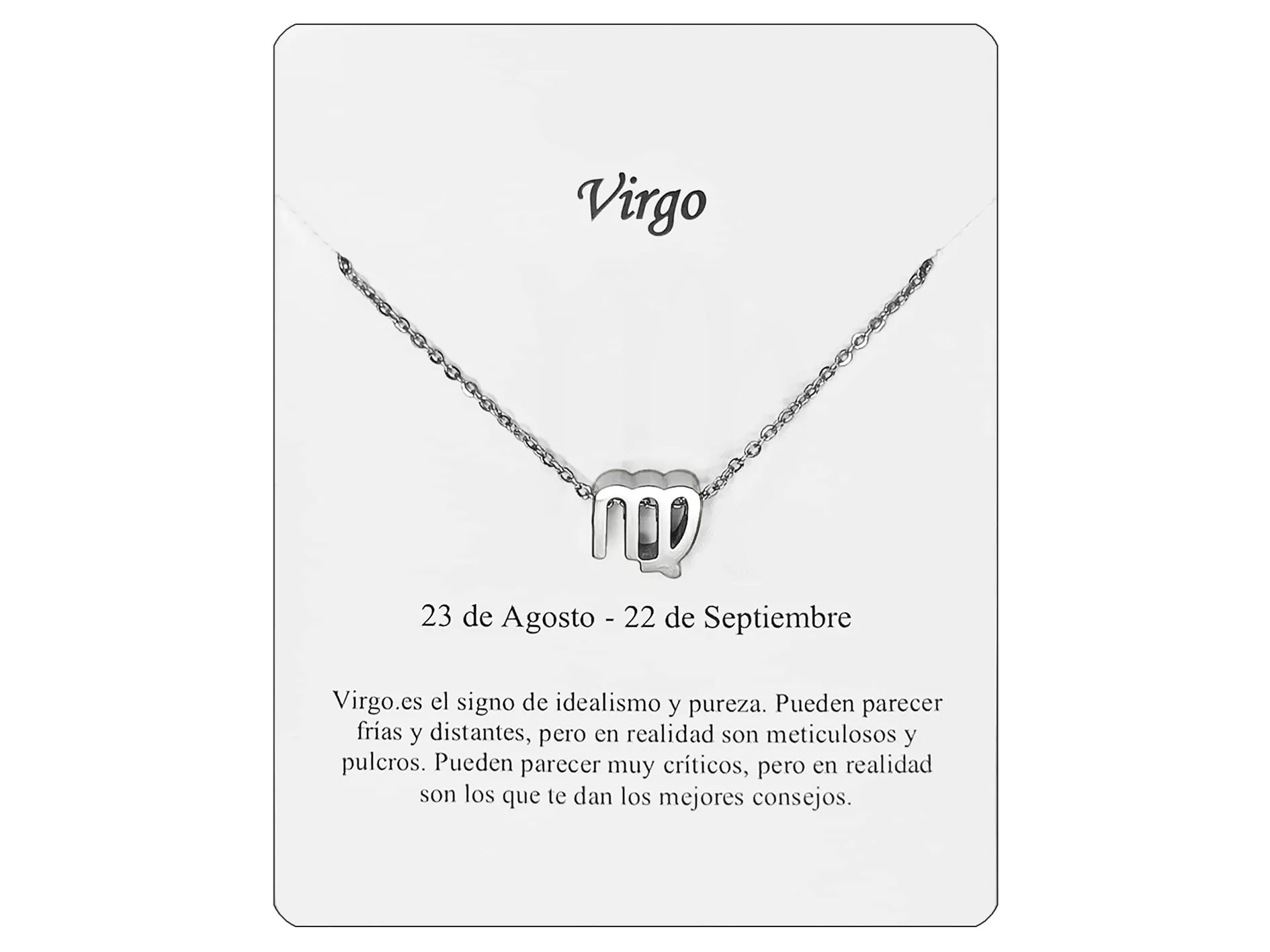 Only faith Collana del segno zodiacale in acciaio inossidabile, bella carta di significato del segno zodiacale, ciondolo oroscopo per le donne o l'uomo regalo. - immagine 1