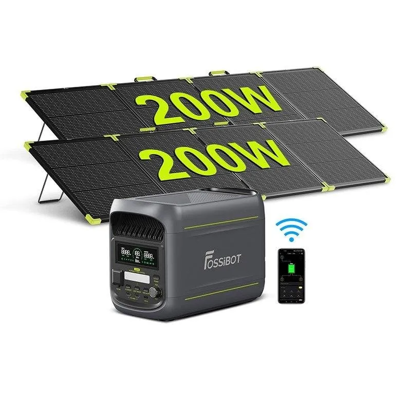 Stazione di energia Fossibot F1800 1024Wh 2 AC LiFePO4 + 2 pannelli 200W - immagine 1