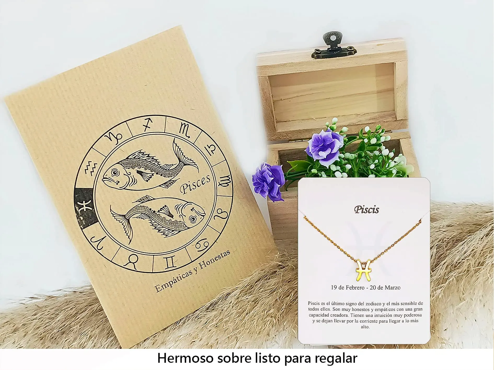 Only faith Collana del segno zodiacale in acciaio inossidabile, bella carta di significato del segno zodiacale, ciondolo oroscopo per le donne o l'uomo regalo. - immagine 2