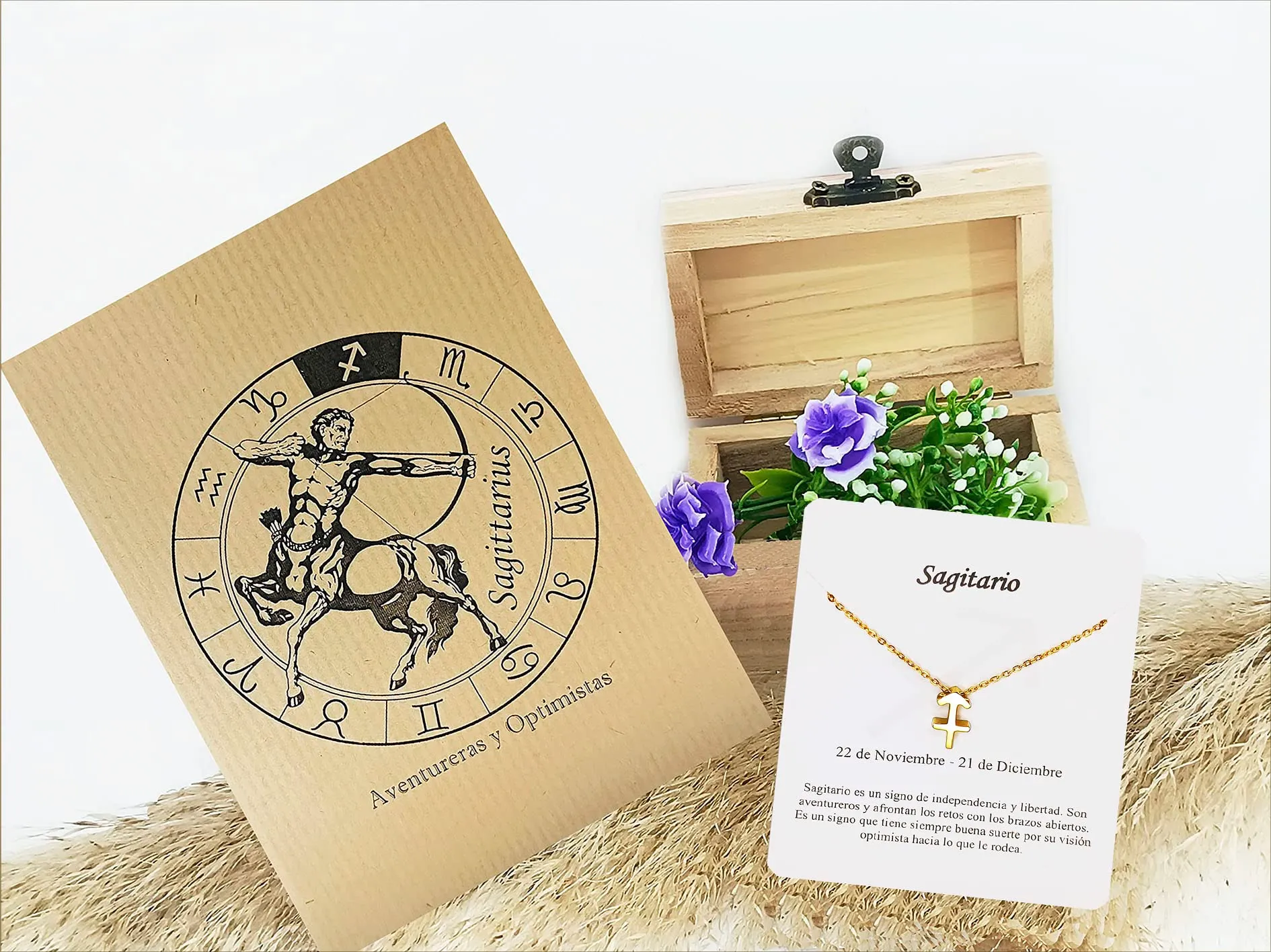 Only faith Collana del segno zodiacale in acciaio inossidabile, bella carta di significato del segno zodiacale, ciondolo oroscopo per le donne o l'uomo regalo. - immagine 2