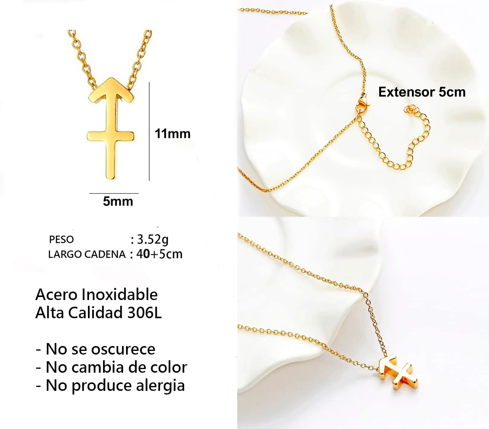 Only faith Collana del segno zodiacale in acciaio inossidabile, bella carta di significato del segno zodiacale, ciondolo oroscopo per le donne o l'uomo regalo. - immagine 4
