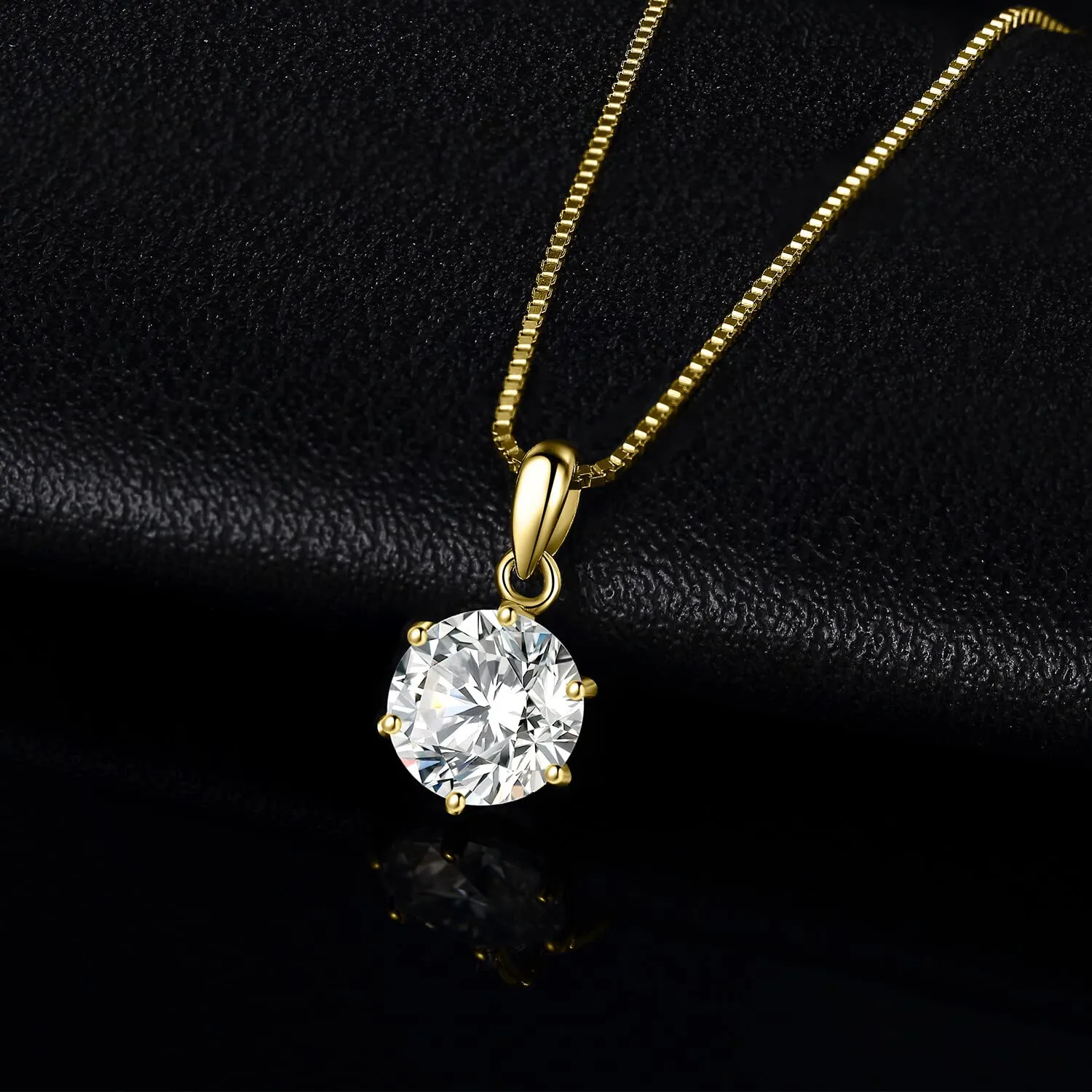 JewelryPalace 1.5ct Collana Solitario Donna Argento 925 con Creato Moissanite, Collana Dorata Ciondolo Pietra a Taglio Rotondo con Catena Maglia 45cm, Collane Pendenti in Oro Set Gioielli Donna - immagine 3