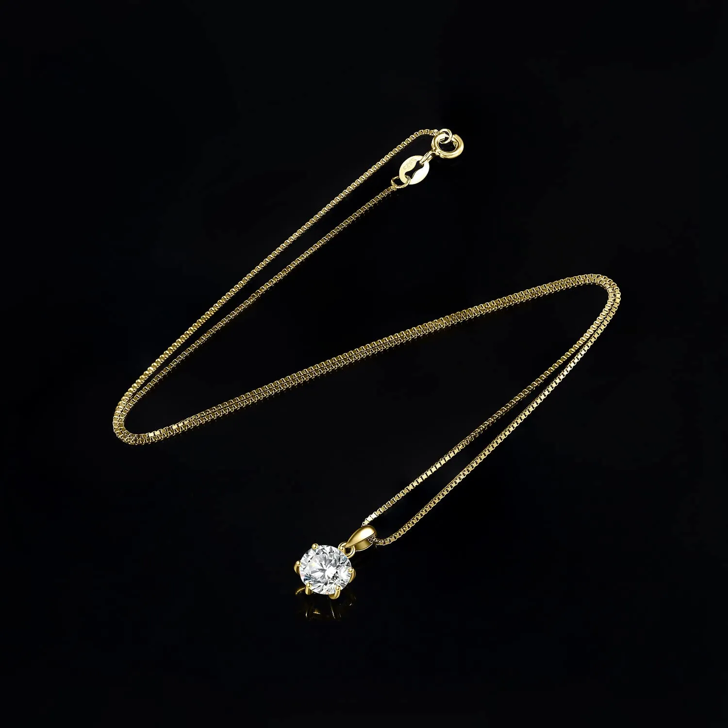 JewelryPalace 1.5ct Collana Solitario Donna Argento 925 con Creato Moissanite, Collana Dorata Ciondolo Pietra a Taglio Rotondo con Catena Maglia 45cm, Collane Pendenti in Oro Set Gioielli Donna - immagine 5