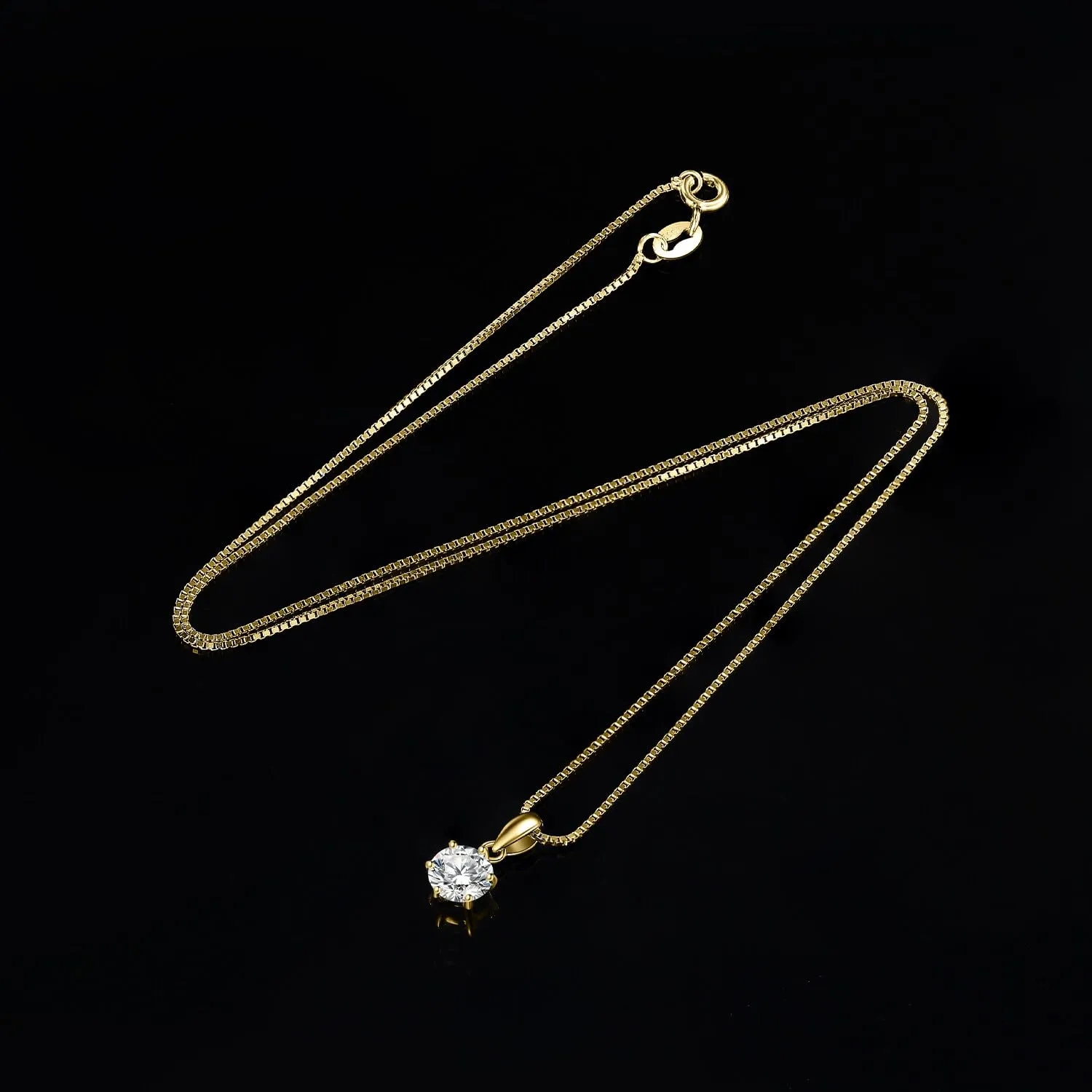 JewelryPalace 0.5ct Collana Solitario Donna Argento 925 con Creato Moissanite, Collana Ciondolo Pietra a Taglio Rotondo con Catena Maglia 45cm, Collane Pendenti in Oro Set Gioielli Donna - immagine 3